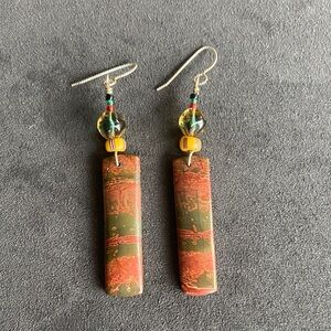 Handcrafted Jasper Dangle Earrings